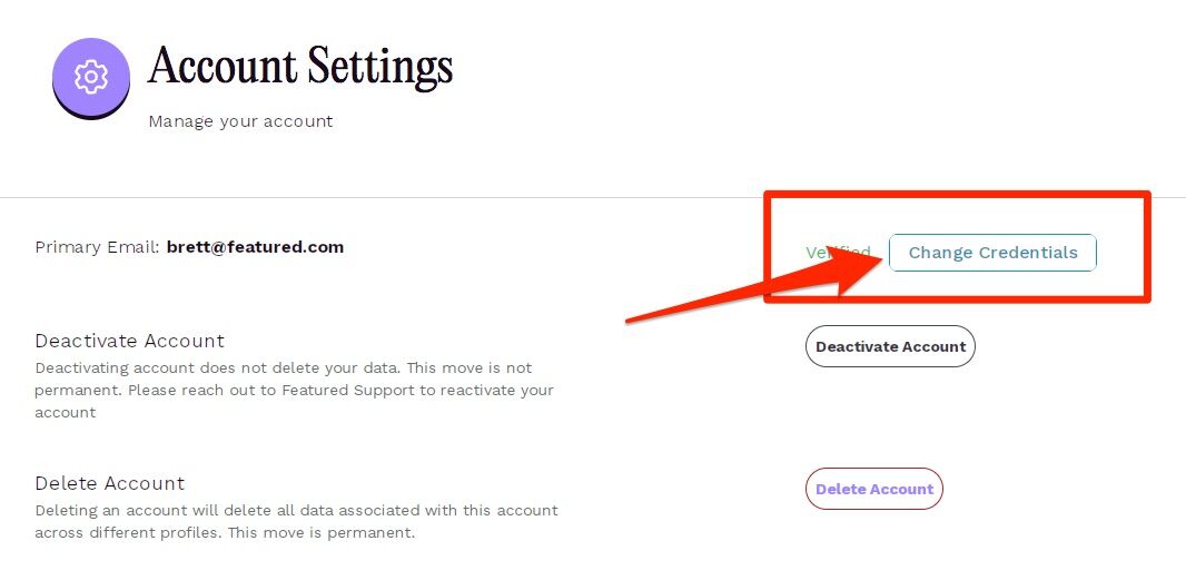 Change login from Facebook account to email address – SUPPORT